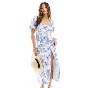 Abercrombie & Fitch Size Small Puff Sleeve Toile Midi Dress